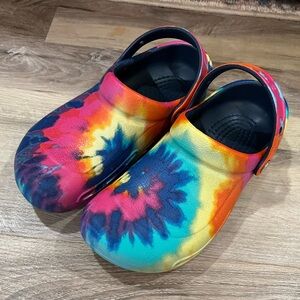 Tie dye crocs